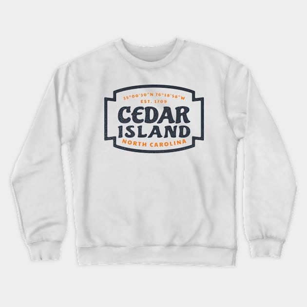 Cedar Island, NC Summer Vacation Beach Trip Crewneck Sweatshirt by Contentarama